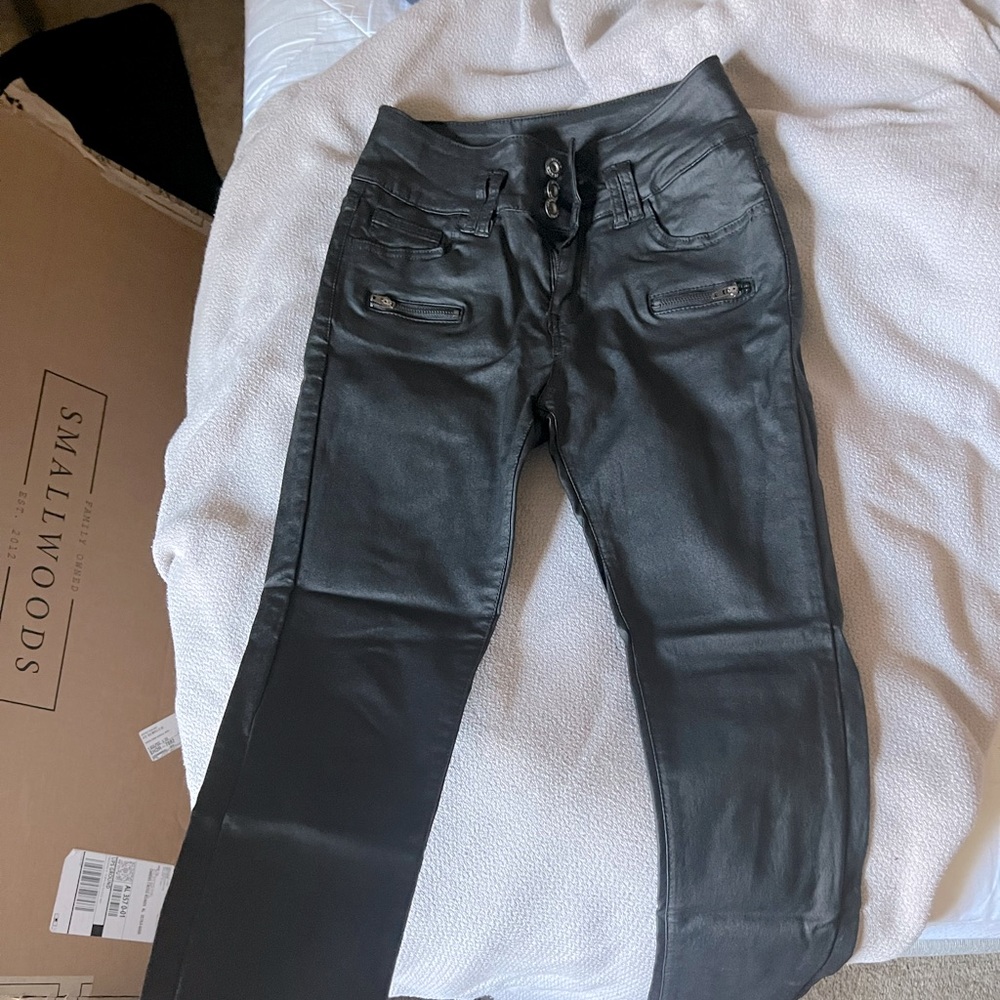 Black Faux Leather Pants
